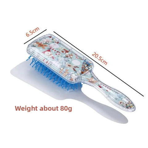 Transparent Christmas Limited Edition Comb Anti-Knot Massage Smooth Hair Comb Cute Cartoon Airbag Comb Professional Salon Brush