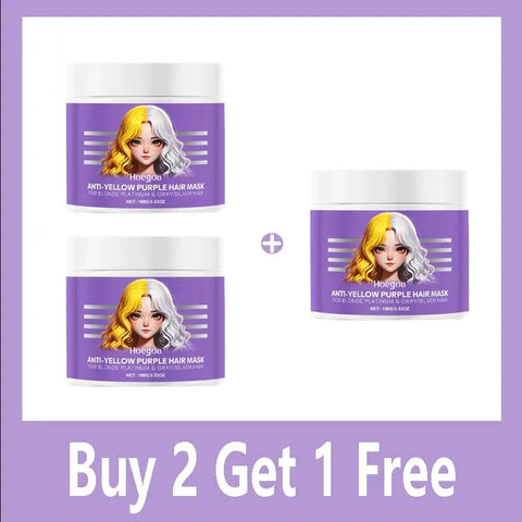 Purple Hair Mask Anti Yellow Deep Nourishing Shiny Hair Repair Dry Frizzy Damaged Maltreated Hair Care Conditioner 100g