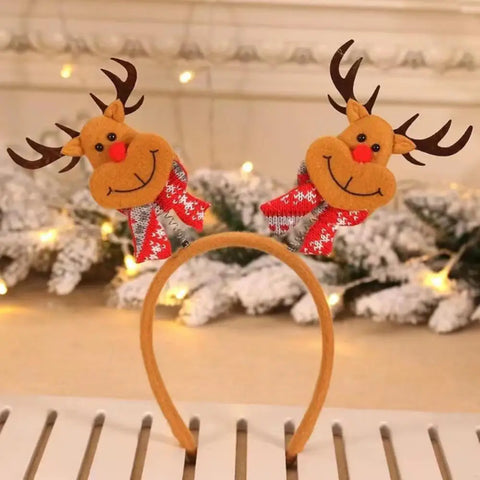 Christmas Hair Hoop Antler Christmas Headwear Hair Band Fashion Red Winter Plush Cute Headband Hair Clip New Hair Accessories
