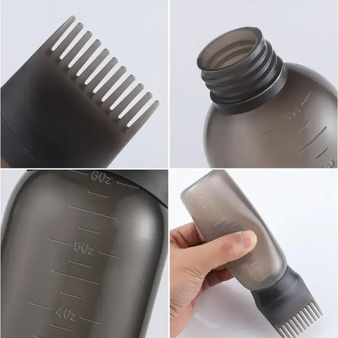2pcs/set Applicator Bottle Shampoo Brush Scalp Massage Hair Brush Oil Applicator for Hair Care 3-in-1 Hair Treatment Tool