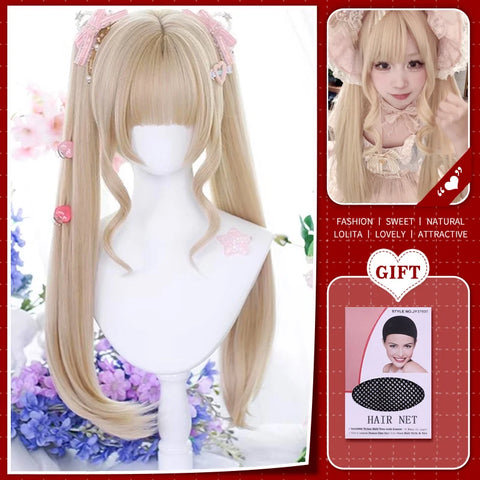 WTB Synthetic Long Straight Hair Black Lolita Wigs with Bangs for Women Fashion Female Cosplay Party Christmas Wigs Multicolor