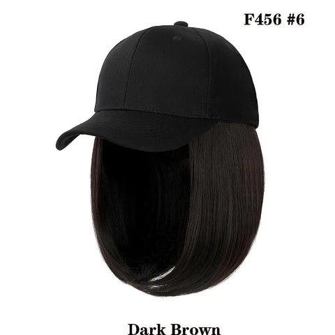 Cap Synthetic Wig Hair Extensions Hair Wigs For Women Short Straight Bob  Adjustable Hip Hop Baseball Cap economic Vertical wigs