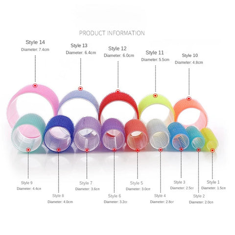 6pcs Self-Grip Hair Rollers Heatless Hair Curler No Heat Hair Bangs Volume Self-adhesive Hook&Loop DIY Hair Curler Styling Tools