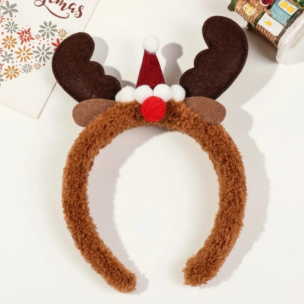 Winter Holiday Headbands,Cute Christmas Antler Hairbands for Women Girl Party Holiday Favors Photos Booth Hair Accessories