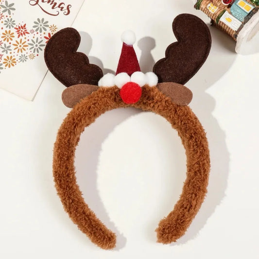 Winter Holiday Headbands,Cute Christmas Antler Hairbands for Women Girl Party Holiday Favors Photos Booth Hair Accessories