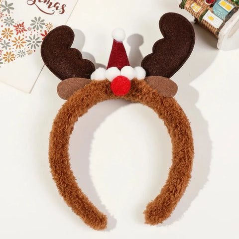 Winter Holiday Headbands,Cute Christmas Antler Hairbands for Women Girl Party Holiday Favors Photos Booth Hair Accessories