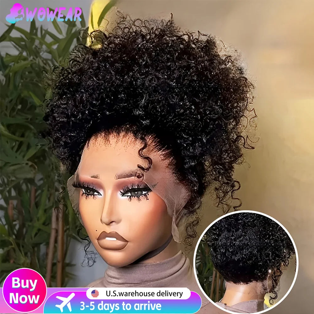 Women's 360 HD Lace Front Glueless Wig - 250Density Human Hair Deep Wave 13x4 13x6 Lace Frontal with Pre-Plucked Hairline