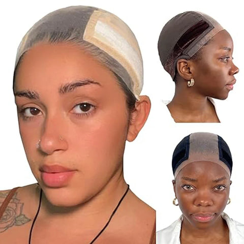 2025 New Lace Wig Cap With Grip Band For Keeping Wigs In Place, 4x5 Wider Transparent Lace For Lace Front Wig