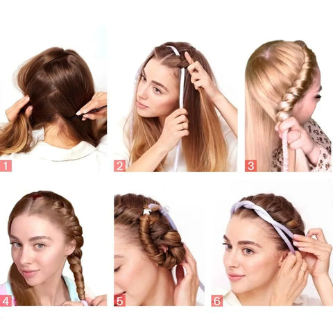 Lazy Curls Heatless Hair Curlers Curling Rod Headband No Heat Hair Rollers Sleeping Overnight Soft Flexi Rods Hair Styling Tools