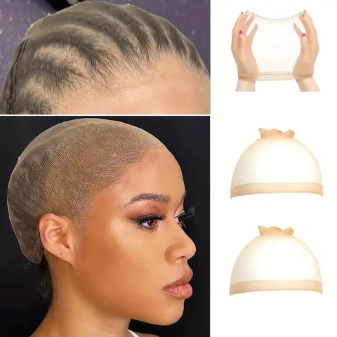 2/4/6/8/12/24pcs HD Wig Cap for Women Ultra-thin Invisible Brown Sheer Caps for Lace Front Wig Breathable