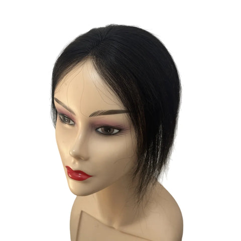 Magic Paste Hair Topper for Women Invisible Natural Looking Human Hair Bangs Fringe No Clip Design Covers Hair Loss