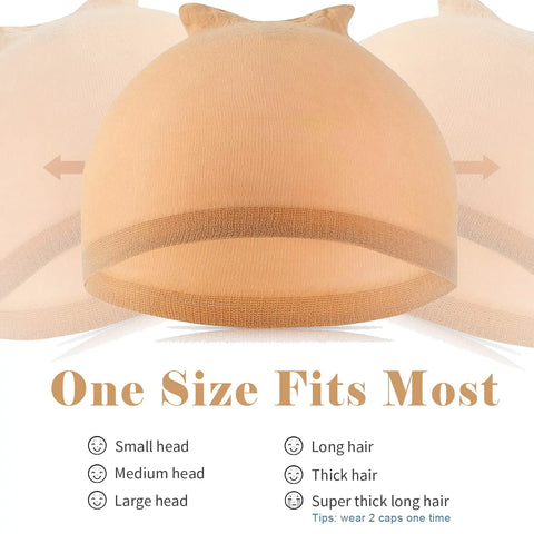 1 Silicone and 4 Wig Cap Stocking Wig Caps Non-Slip Stretchy Nylon Wig Caps For Women, Soft And Breathable Close End Wig Caps