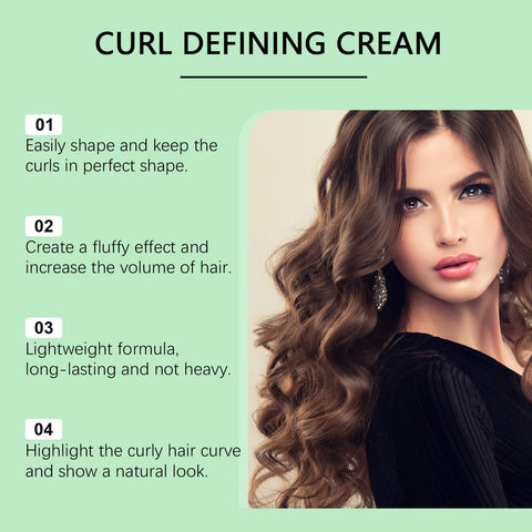 Curly Hair Styling Cream Long Lasting Support Natural Look Volumize Curl Define Shape Fluffy Effect Nourishing Curly Hair Cream