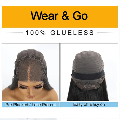 Pre Cut Lace Wig Human Hair Ready to Wear Transparent 13x4/13x6 Lace Front Human Hair Pre Plucked Pre Cut 5X5 Lace Closure Wig