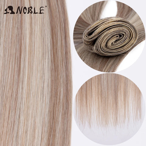 Straight Hair Extensions Bundles With Frontal Closure Synthetic Hair Bundles Salon Natural Hair Yaki Straight High Temperature