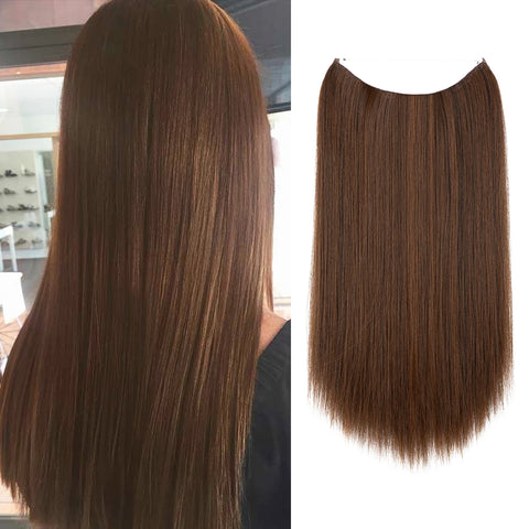 SARLA Synthetic No Clip Hair Extension Ombre Natural Fake False Long Straight Hairpiece Blonde Hair For Women