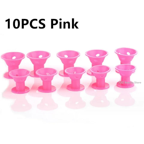 10/20PCS Pink Magic Hair Care Rollers Soft Silicone Hair Curler No Heat No Clip Hair Curling Styling DIY Tool For Curler Hair
