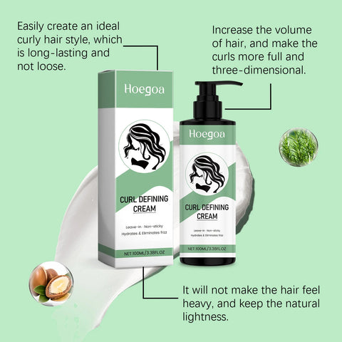 Curly Hair Styling Cream Long Lasting Support Natural Look Volumize Curl Define Shape Fluffy Effect Nourishing Curly Hair Cream