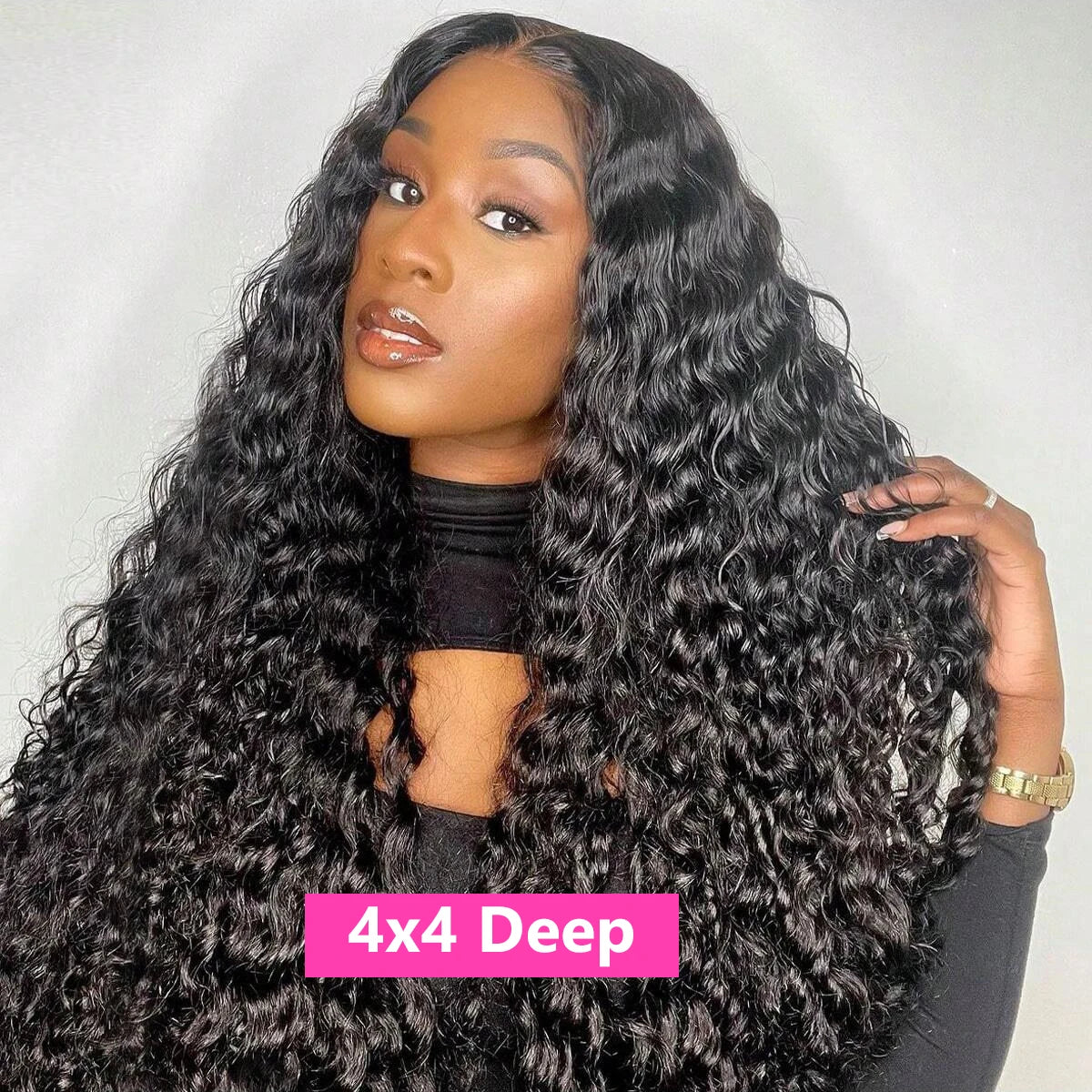 30 32Inch Deep Wave 13x4 13x6 HD Transparent Lace Frontal Wig Human Hair Water Curly 4x4 Lace Closure Wigs For Women Bling Hair