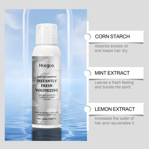 Dry Shampoo Spray Instant Volume Boost Oil Control No Water Needed Portable Clean Hair Fluffy and Shiny Hair Care Shampoo Spray