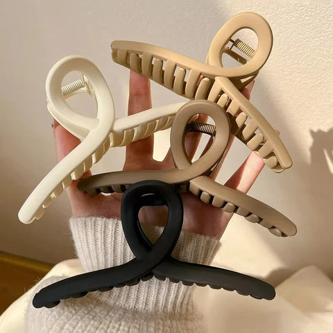 Matte Cross Hair Clip for Women Fashion Large Hairpin French Elegant Hairgrips Lady Hair Claw Clips Korea Girls Hair Accessories