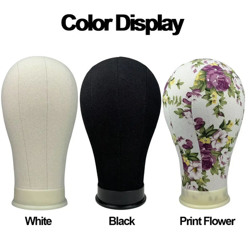 Soft Canvas Wig Head With Tripod Stand 22' Training Mannequin Canvas Head for Hairstyle Display DlY Making Wig Stand With Head