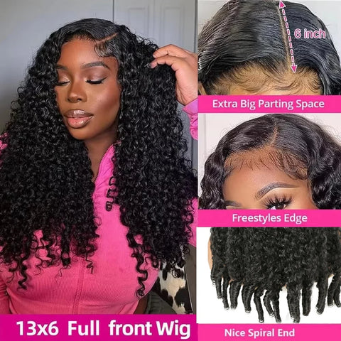 30 36 46 Inches Burmese Curly 13x6 Hd Lace Front  Human Hair Hair Wig 200 Density 13x4 7x6 Lace Full Frontal Hair Wigs For Women