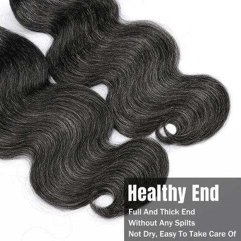 Salt and Pepper Human Hair Bundles Body Wave Natural Gray-White Human Hair Bundles 100g/Pc P1B/Grey Highlight Human Hair Bundles