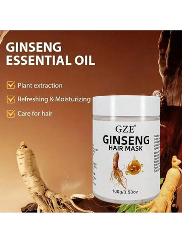 GZE Ginseng Hair Mask Deep Repair Conditioning Treatment for Damaged & Dry Hair - With Ginseng Extract for Nourishment, Strength