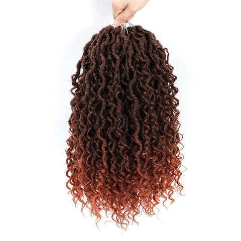 Faux Locs synthetic Crochet Hair 14 inch Pre Looped Goddess Locs Crochet Hair With Curly Ends Crochet Hair Extensions For Women