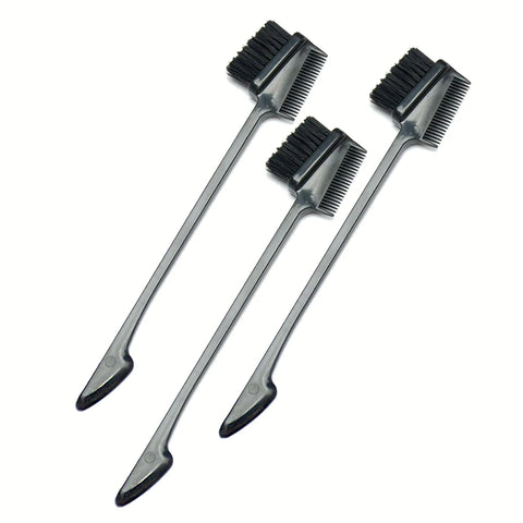  Hair Brushes,Double Side Edge Control Hair Brush Set of 2 - 3-in-1 Comb Grooming Tool for Women Girls Hair Edge Eyebrow Brushe