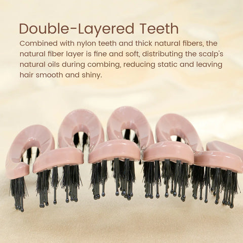 Vent Hair Brush with Black Bristles Scalp Massage Detangling Hair Styling Tool for Curly Straight Hair Men Women Daily Use