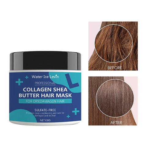 Collagen & Shea Butter Hair Mask - Sulfate-Free Deep Conditioning Treatment for Dry, Damaged Hair, Restores Moisture & Softness