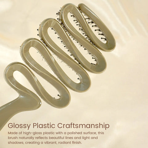 Vent Hair Brush with Black Bristles Scalp Massage Detangling Hair Styling Tool for Curly Straight Hair Men Women Daily Use