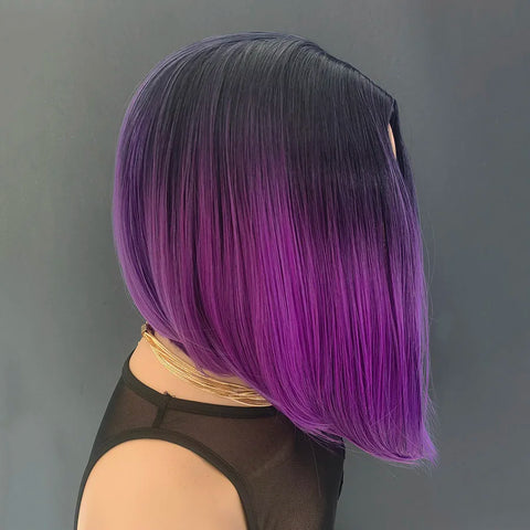 Mixed Colors Body Wave Purple，Synthetic Hair Wigs for Women for Halloween, Christmas, cosplay