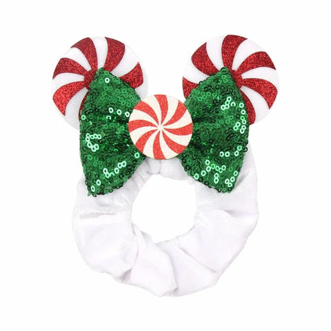 Disney Christmas Day Scrunchies Haarband Vrouwen Elastische Paardenstaart Houder Meisjes Pailletten Strik Kids Haaraccessoires