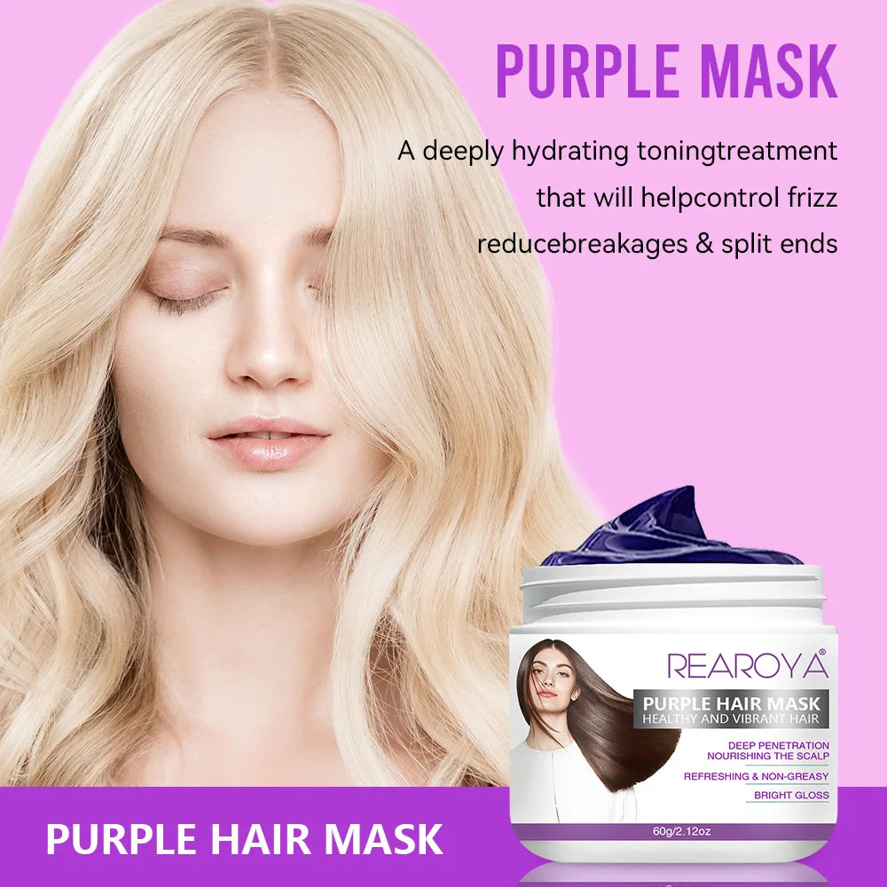 Hair Repairs Purple Hair Mask Biotin Collagen Keratin Treatment Hairs Conditioner Hair Care Essential Nourishing for Dry Damaged