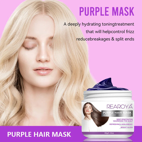 Hair Repairs Purple Hair Mask Biotin Collagen Keratin Treatment Hairs Conditioner Hair Care Essential Nourishing for Dry Damaged