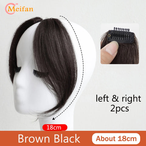 MEIFAN Synthetic Middle Part Topper Hairpiece with Bangs Clip-In Bangs Extension Natural Invisible Clourse Hairpiece for Women