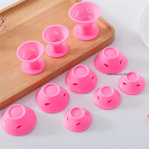 10/20PCS Pink Magic Hair Care Rollers Soft Silicone Hair Curler No Heat No Clip Hair Curling Styling DIY Tool For Curler Hair