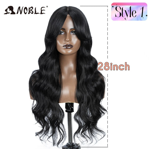 Noble Synthetic Lace Front Wig Long Wavy Side Part Body Wavy Lace Front Wig For Women Lace Front Wig Ombre Blonde Cosplay Wig