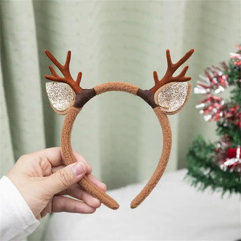 Christmas Hair Hoop Antler Christmas Headwear Hair Band Fashion Red Winter Plush Cute Headband Hair Clip New Hair Accessories