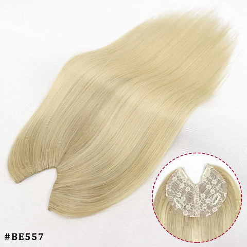 V Shape Clip In Human Hair Extensions  Invisible Brown Blonde Highlight Toppers For Women Straight Brazilian Remy Hair 16Inch
