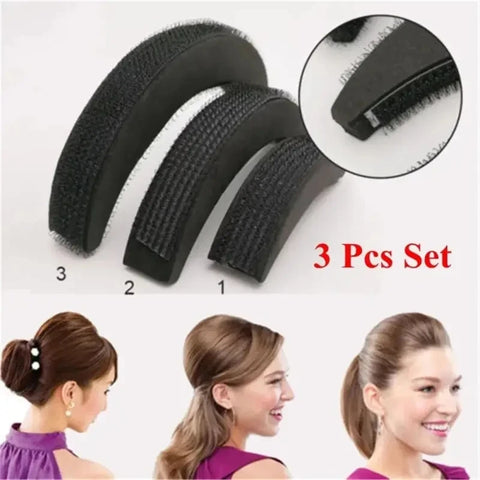3-piece hair cushion Hair Volume Increase Fluffy Bun Donut Foam sponge Lift Women's hair accessories