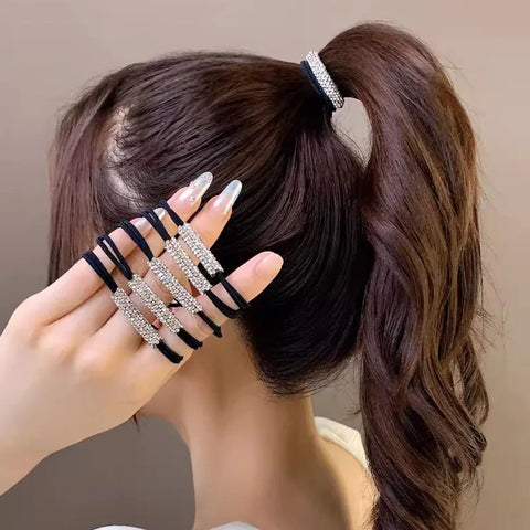 Rhinestone Hair Tie High Elasticity Hair Rope Women'S Hair Accessories Suitable For Ladies Girls