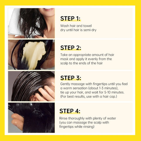 PURC Nourishing Hair Mask with Rosemary Oil & Ginger Smoothing Repair Damaged Frizz Deep Conditioning Hair Care