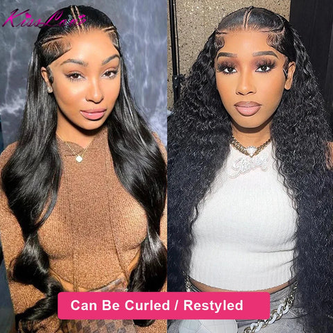 KissLove Straight Pre Braided Lace Front Wig Ready To Go Wigs Invisible HD Lace Frontal Wig Human Hair Pre Everything Done Wigs