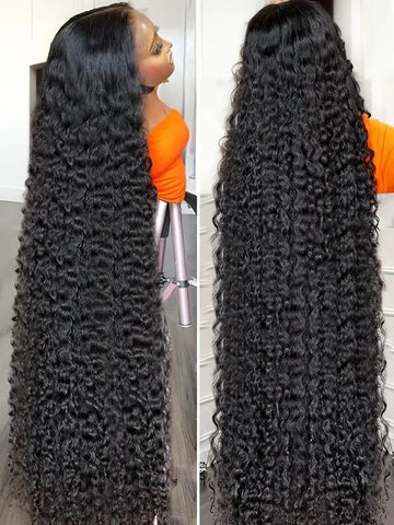 250 300 Density Curly 13x6 HD Lace Frontal Human Hair Wigs Brazilian 30 40 Inch Water Deep Wave 13x4 Lace Front Wig For Women