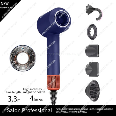 Professinal Leafless Hair Dryer 220V Negative Ion Quick Dry Home Powerful Constant Flyaway Attachment Anion Electric Hair Dryer