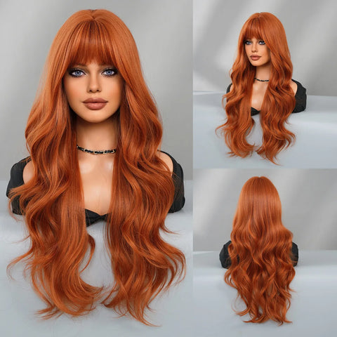 New fashion selling synthetic fiber wig female air bangs long curly hair big wave temperament repair face wig head set
